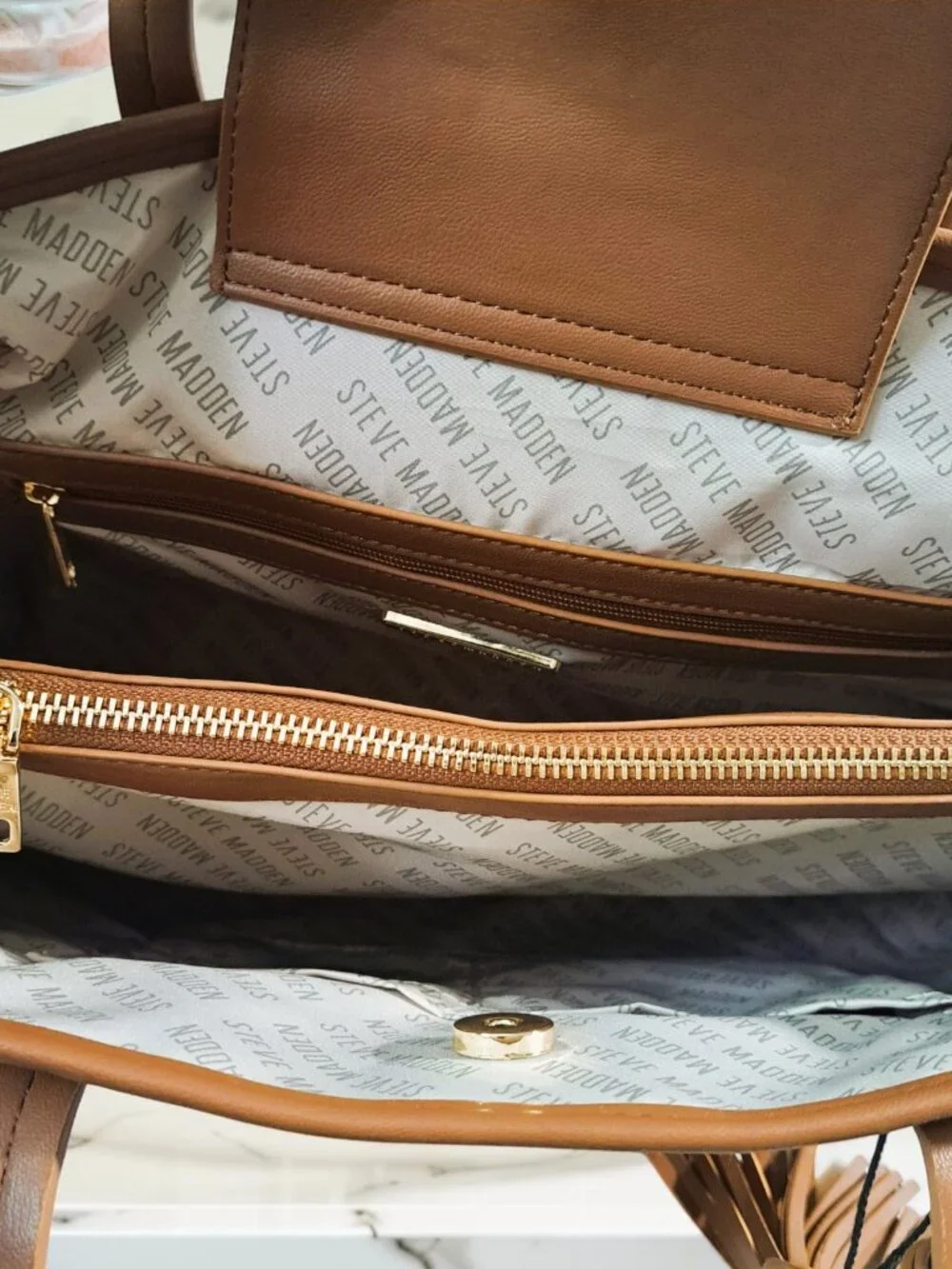 Steve Madden DO371430 Brown Bmelrose Nutshell Satchel Bag